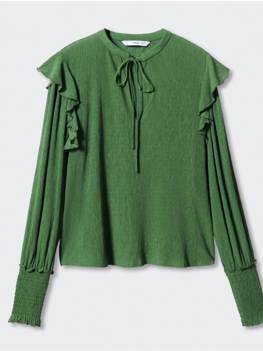 MANGO | Textured Ruffled Blouse - Picture 6 of 10